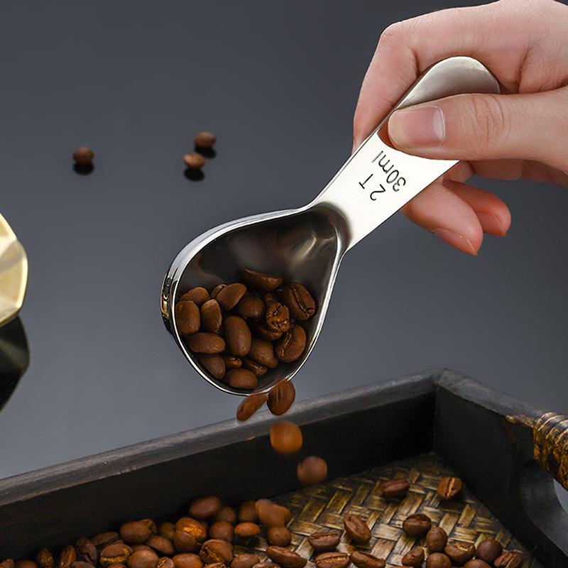 Stainless Steel Coffee Spoon And Measuring Spoon Coffee Utensil With Graduated Measuring Spoon Precise Ergonomic Spoon