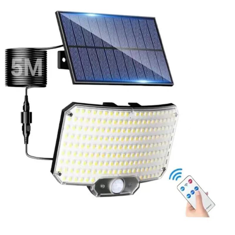 Солнечные фонари 234 LED Солнечные охранные фонари для улицы Садовые Датчик движения 3 режима Водонепроницаемые Раздельные Солнечные Прожекторы Настенные Гараж