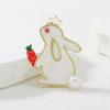 Zodiac Rabbit Brooch with Freshwater Pearl - Cute Animal Cartoon Pin