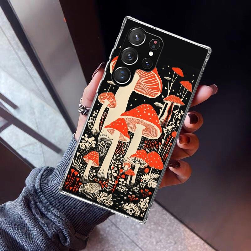 Colorful Mushroom Phone Case For Samsung Galaxy S23 S24 S25 Edge S26 Ultra S22 + S21 Plus S20 FE Cover Silicone Print Shell Gala