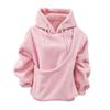Womens Thick Flannel Hooded Sweatshirt With Pet Pocket Small Dogs Fall Winter Loose Fit