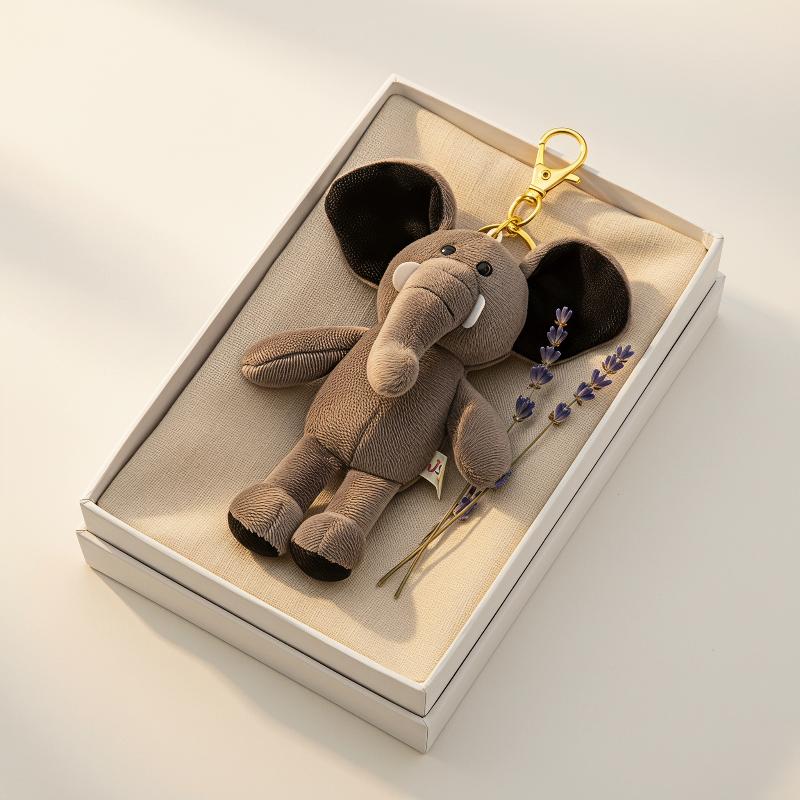 Cartoon Animal Plush Keychain 15Cm Soft Stuffed Toy Pendant For Bags Keys Elephant, Tiger, Lion, Cat, Penguin, Monkey