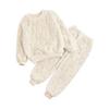 Children's Girls Boys Pyjamas Soft Loungewear Sleepwear Winter Warm Long Sleeve Tops with Pants Leisure Suit