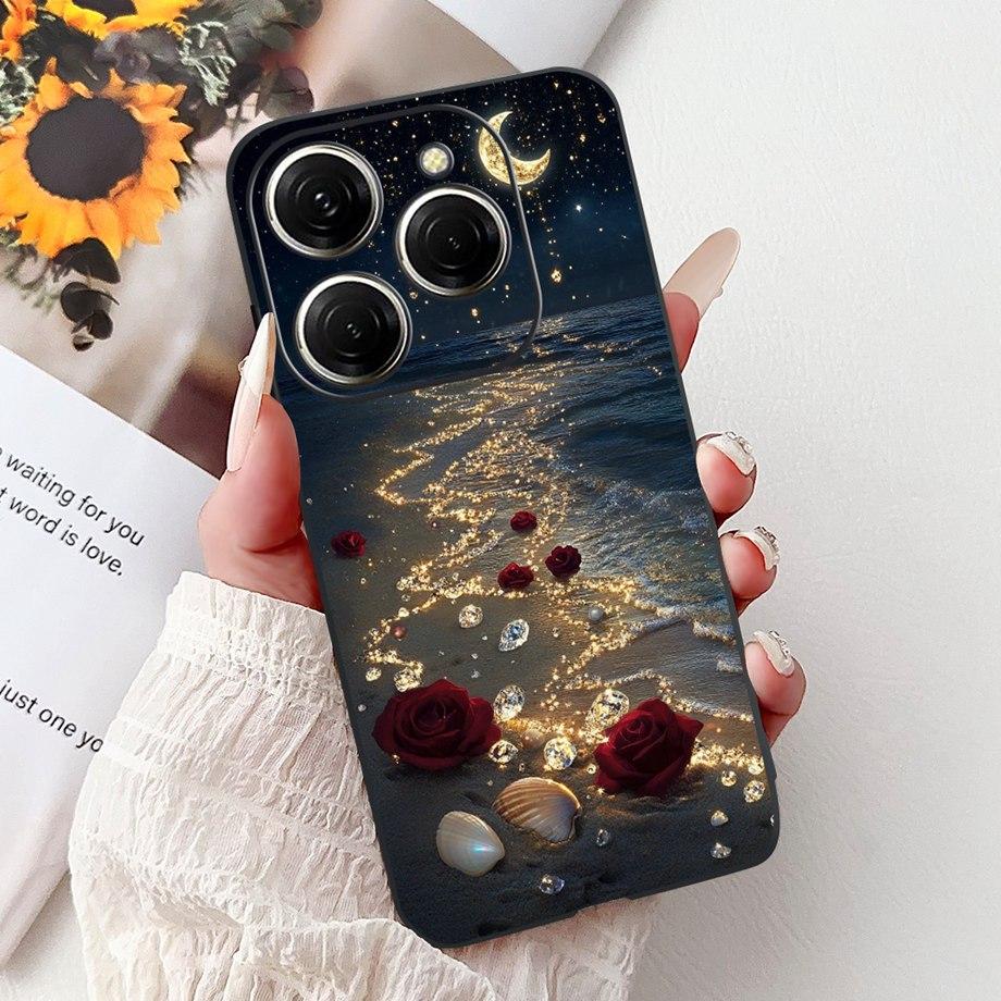 Роскошный матовый силиконовый мягкий чехол для Tecno Spark 20 20Pro 20 Pro+ 4G 5G Spark 20C KJ7 KJ6 KJ5 BG7 Чехол Цветок Любящее Сердце