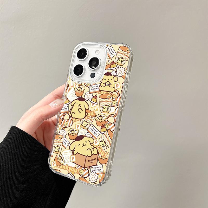 Lively Cheerful Hello Kitty Pompompurin Wireless Charging Case for iPhone 17 Air 16 E 15 14 Plus 13 12 Mini 11 Pro Max Cover