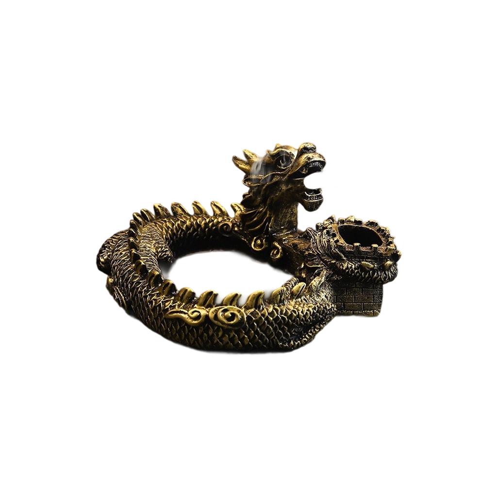 Artistic Dragon Resin Ashtray For Home Decor Office Desk Traditional Chinese Cultural Design Decorative Accessories