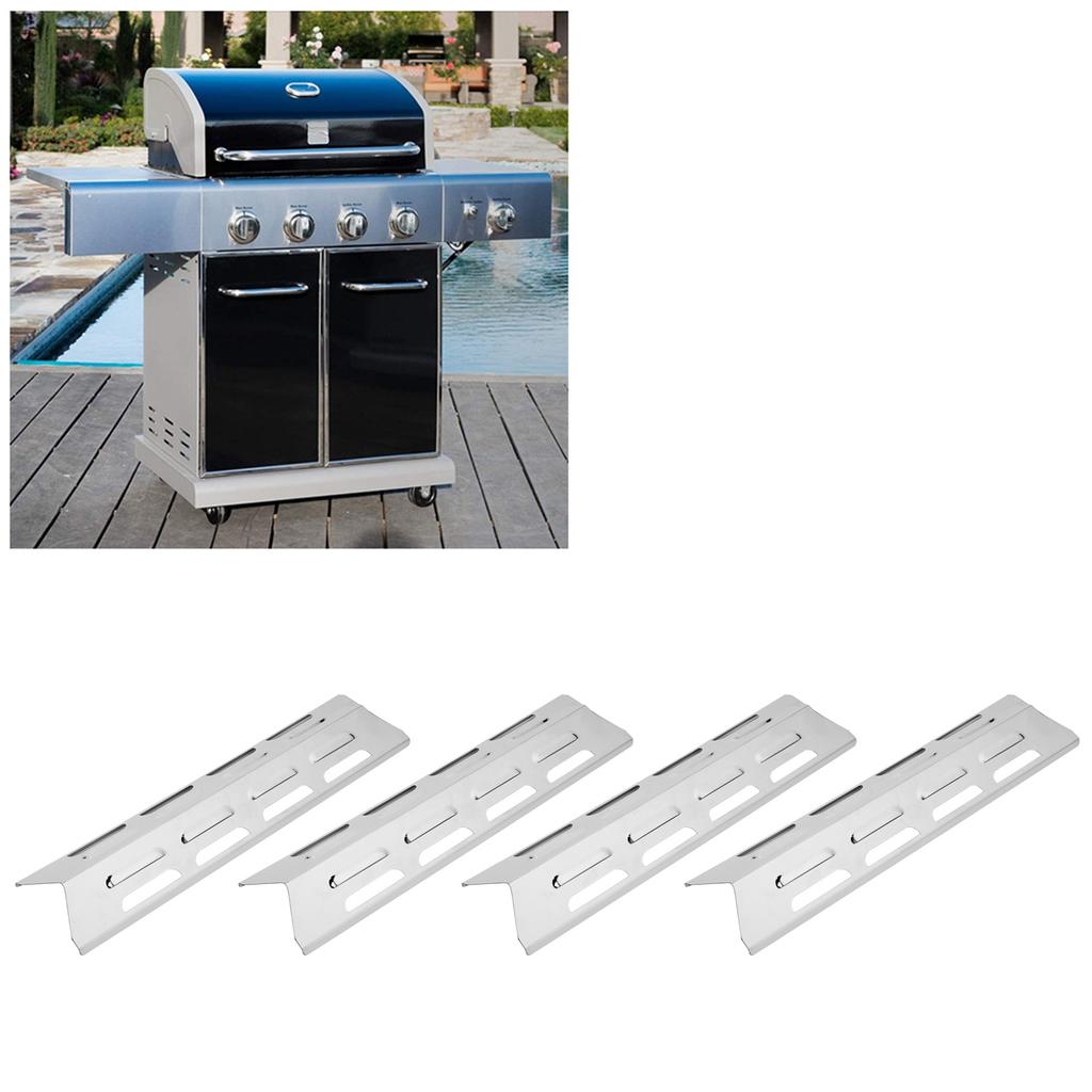 4Pcs Stainless Steel Gas Grill Oven Heat Plate Heat Tents Deflector Burners Cover Accessory