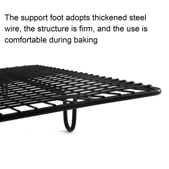 Охлаждающая стойка для выпечки 18x10 дюймов, охлаждающая стойка из углеродистой стали для тортов, печенья, барбекю, термостойкая и экономящая место, нескользящая решетчатая кухонная полка