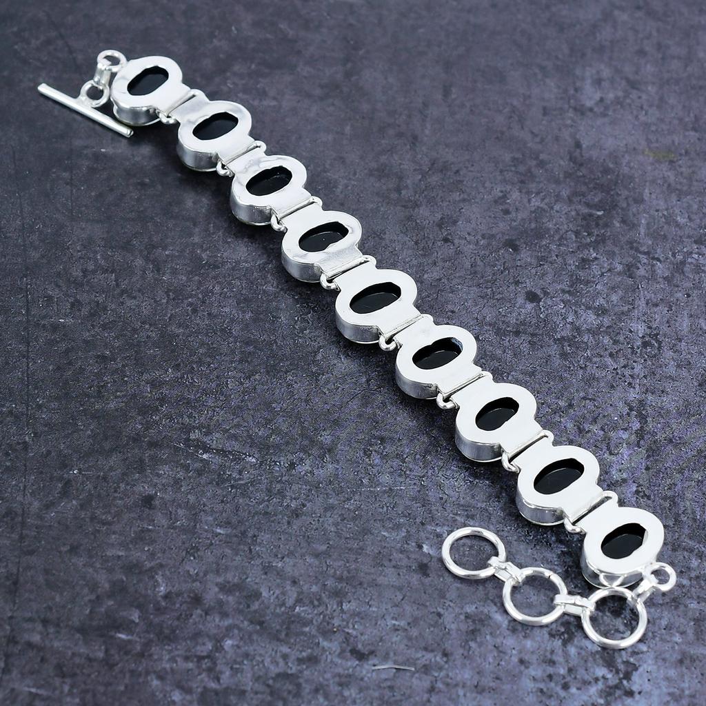 Yellow Triplet Opal Gemstone Handmade 925 Sterling Silver Bracelet 7-8" T8c74