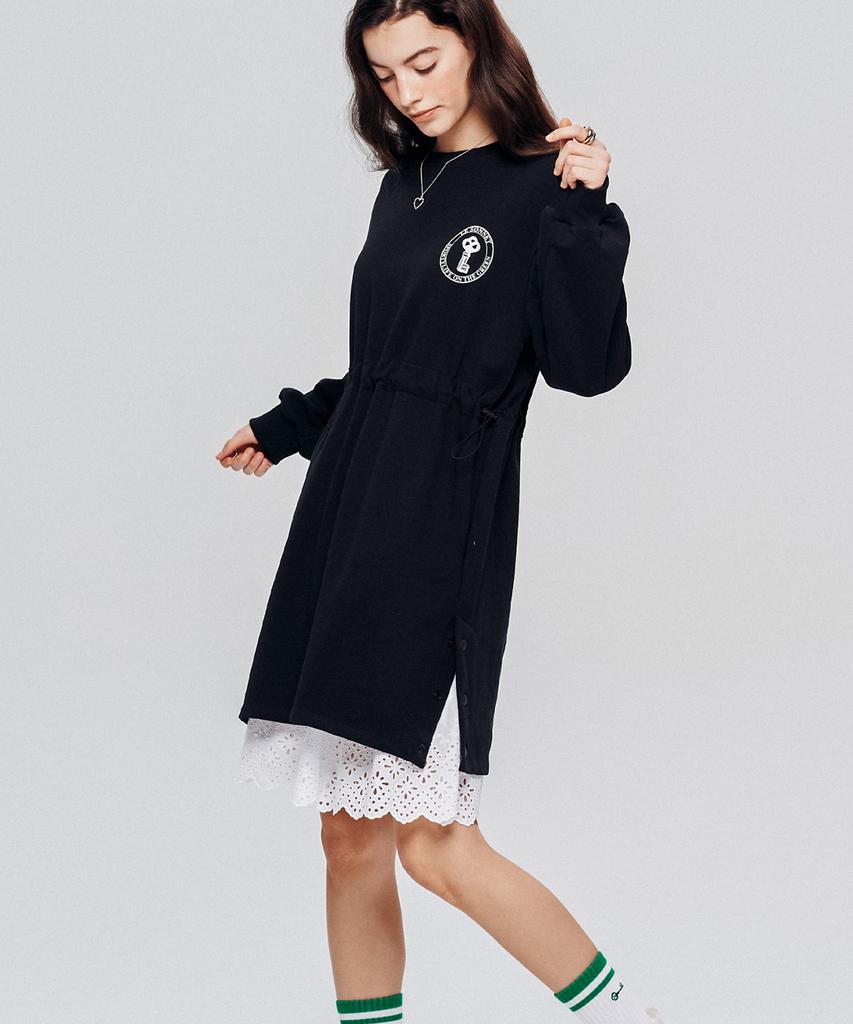LESONNET Платье-свитшот Easy Fit Черное