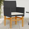 VidaXL Set of 2 Garden Chairs with Cushions, Seats with Armrests, Patio Terrace Armchairs, Modern, Black Resin 368714