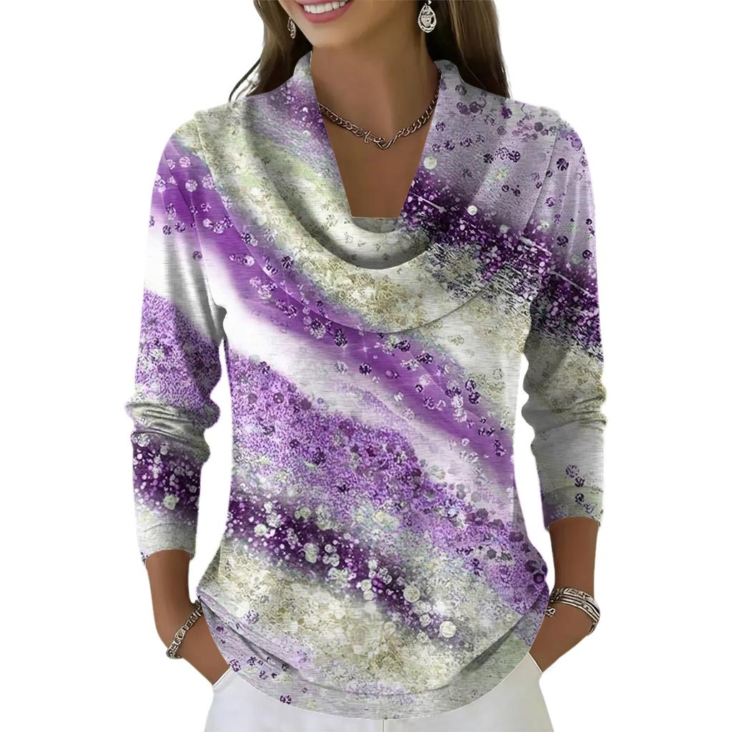 Женский повседневный и модный свитер с круглым вырезом, длинными рукавами и принтом