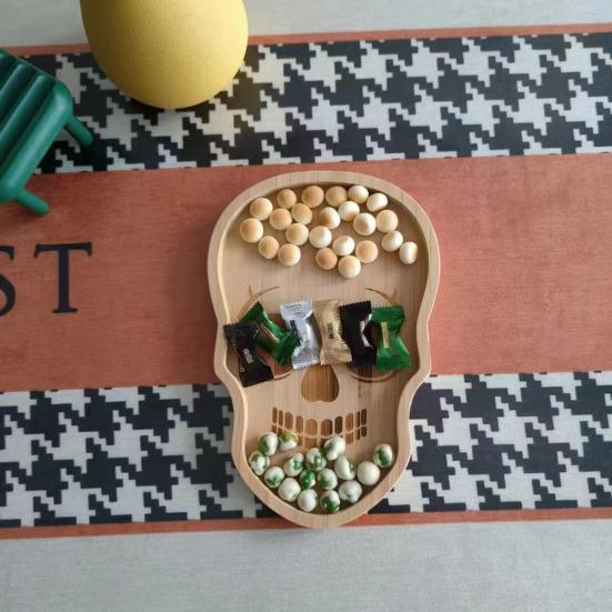 Подносы для сервировки на вечеринку в честь Хэллоуина, тыква, привидение, череп летучей мыши, конфеты, закуски, десертные тарелки, деревянная фермерская тарелка, столовые приборы для вечеринки в честь Хэллоуина