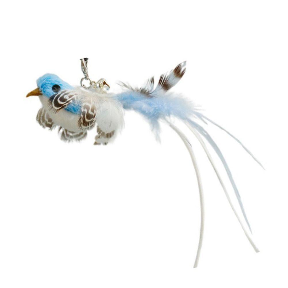 Funny Simulation Feather Bird Sucker Cat Stick Toy Playing Teaser Wand Replacement Head Interactive Cat Toy Cat Supplies