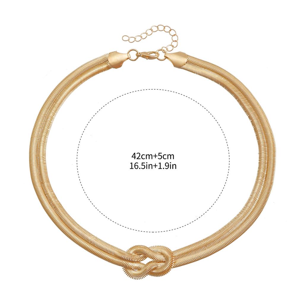 Punk Hip Hop Women's Fashionable, And Individual Knotting And Twisting Double-Layer Snake Necklace