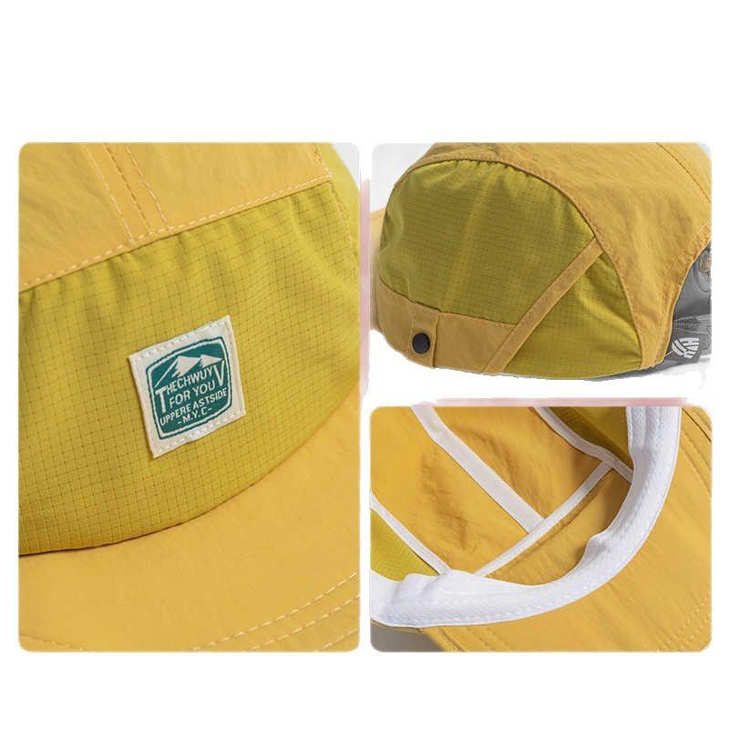 Retro five-piece color matching American flat-brimmed baseball cap women's summer quick-drying outdoor breathable street men's thin cap