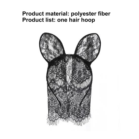 Кружевной обруч для волос, сексуальная тонкая вуаль, дизайн с кошачьими ушками, чистый цвет, повязка на голову для девочек, вечерние