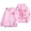 Women's Zip Up Hoodies Teen Girls  Flowers Printed Sweatshirt Clothing Casual Drawstring Jacket With Pockets