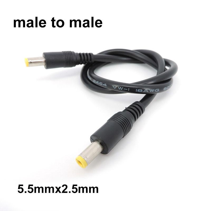 10x 0.5/1.5m/3m DC Male To Male Female Extension Connector Cable 18awg 2.1mmx5.5mm 5.5x2.5mm for 12V Power Adapter Cord Strip