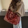 Досуг Большая вместительная сумка-тоут Новые женские сумки для шопинга и путешествий Красные сумки Ретро из искусственной кожи для студентов колледжа одно плечо сумки