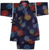 Fireworks Made In Red Summer Summer Room Wear [Warudo] Children's Jinbei, Girls, Kids, Jinbei, Pattern, Navy, Japan, Plum, 100% Cotton, Sizes 90,
