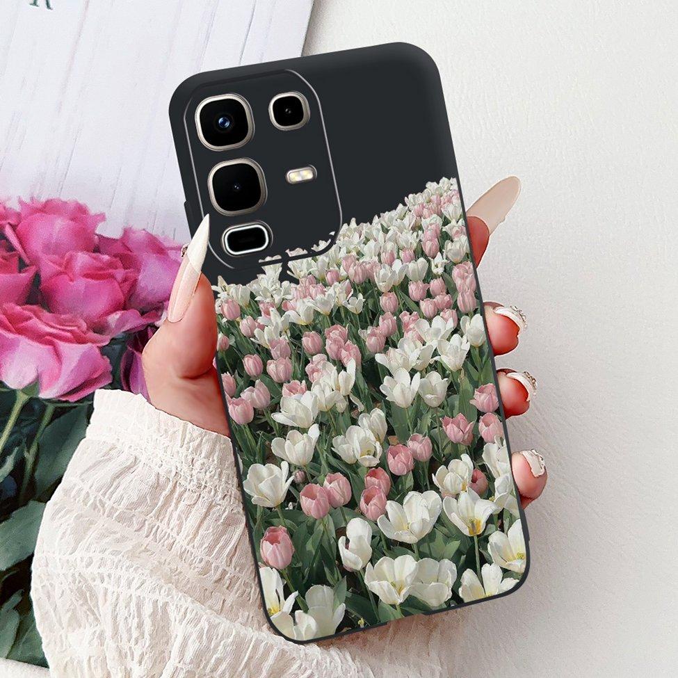 For Infinix Note 50s X6870 Back Cover For Infinix Note 50s 5G Case Silicone Fashion Luxury Flowers Cute Cat Funny Painted Bumper
