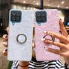 Glitter Laser Dream Shell Ring Holder Phone Case For A03S A13 A22S A22 A32 A42 A52 A72 5G M42 M51 M52 S20 S21 S22 Ultra Plus Soft TPU Stand Back Cover