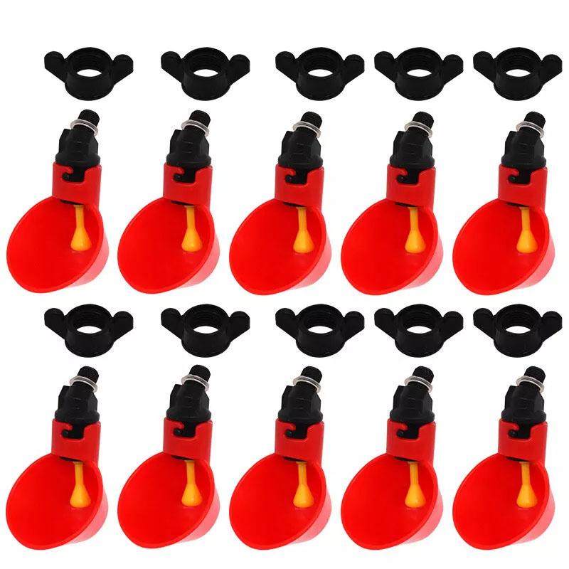 10PCS Automatic Feeder Poultry Water Drinking Cups for Poultry Chicken Hen Birds
