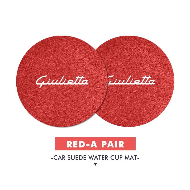 Car Stickers For Alfa Romeo For Alfa Romeo 2PCS Car Logo Anti-Slip Water Cup Pad Drink Holder Mat Interior Accessories Giulietta