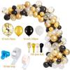 Set of Balloons - Unspecified - 113 Pieces - Black and Gold - Birthday Decoration - Latex