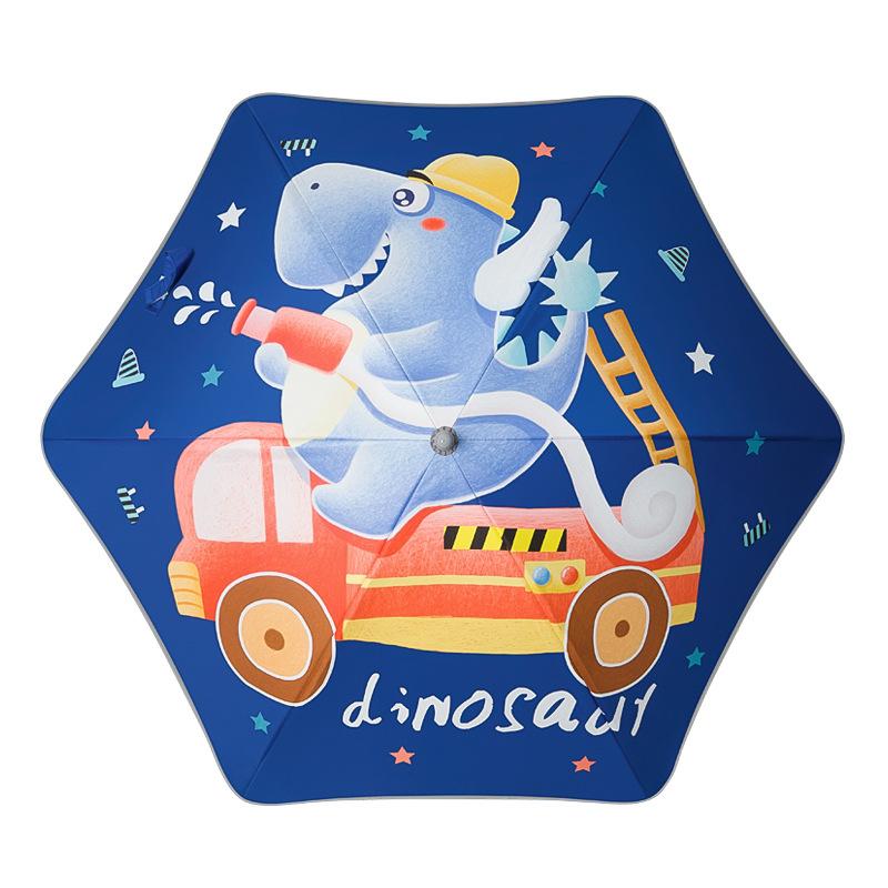 Child Safety Rounded-corner Umbrellas for Primary School Students Anti-poke Umbrellas Roller Vinyl Sunshade Long-handled Umbrellas