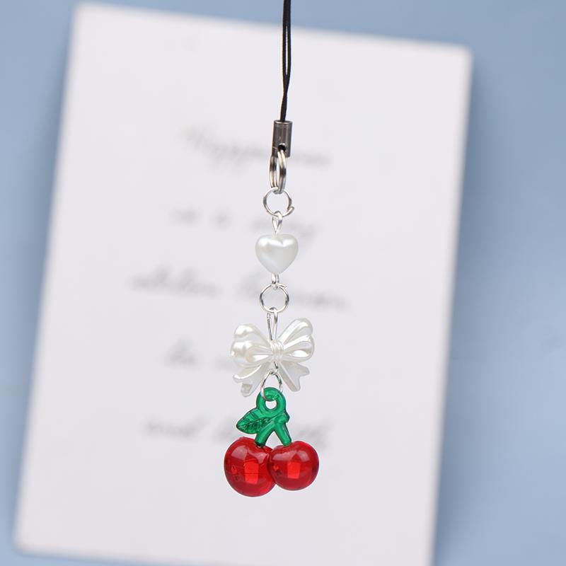 Y2K милый бант вишневый шнурок для телефона милая летняя цепочка для мобильного телефона для девочек корейский бисерный брелок для мобильного телефона
