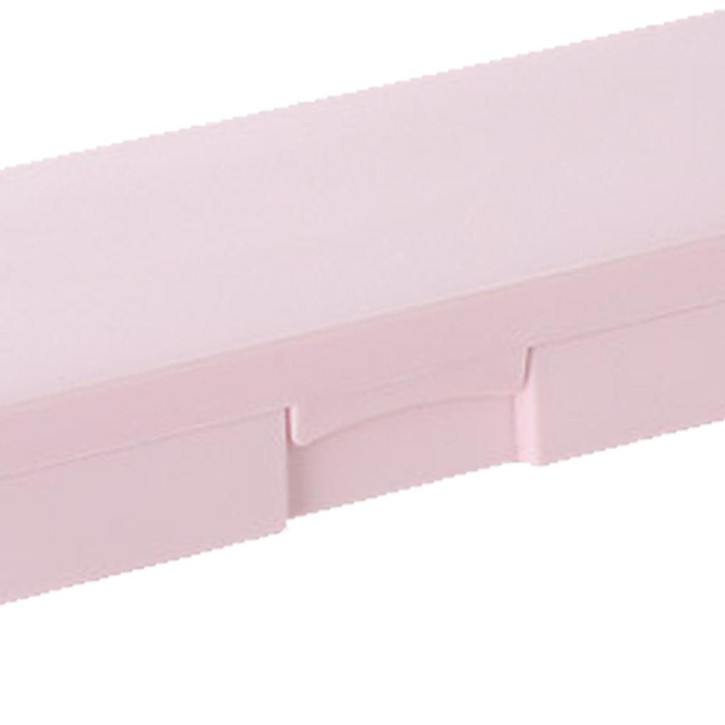 Пластиковый пенал на кнопке Легкий Портативный Простой дизайн Пенал для студентов Канцелярские товары Светло-розовый