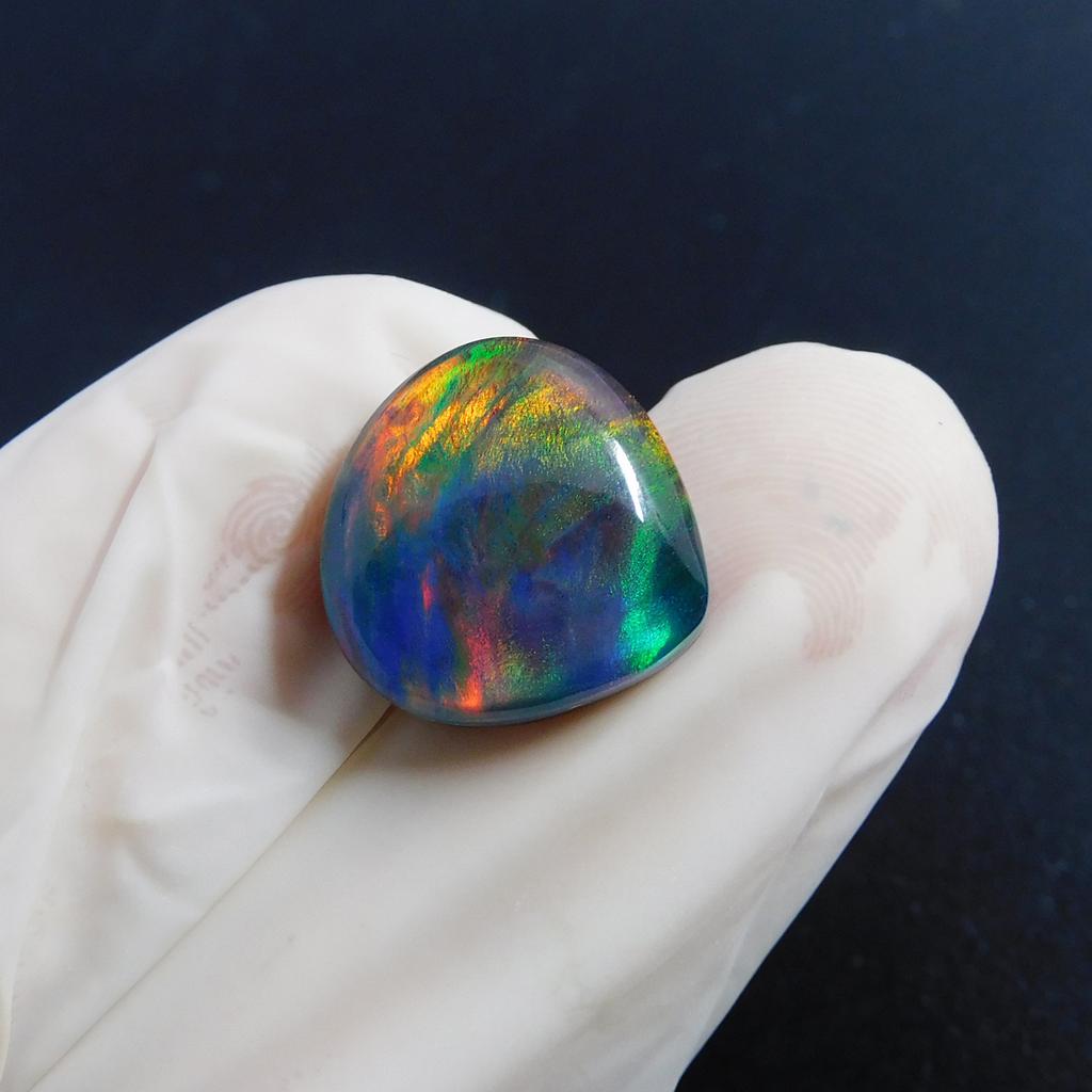Lab-Created Opal Loose Gemstone 5.80 ct Multi Color Pear Cut Doublet for Jewelry Making and Crafts