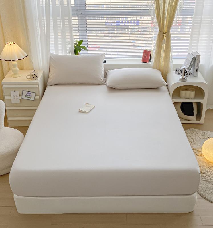 Pure Cotton Solid Color Single Product Fitted Sheet Bed Cover Dust Cover Bed Bag Protective Cover