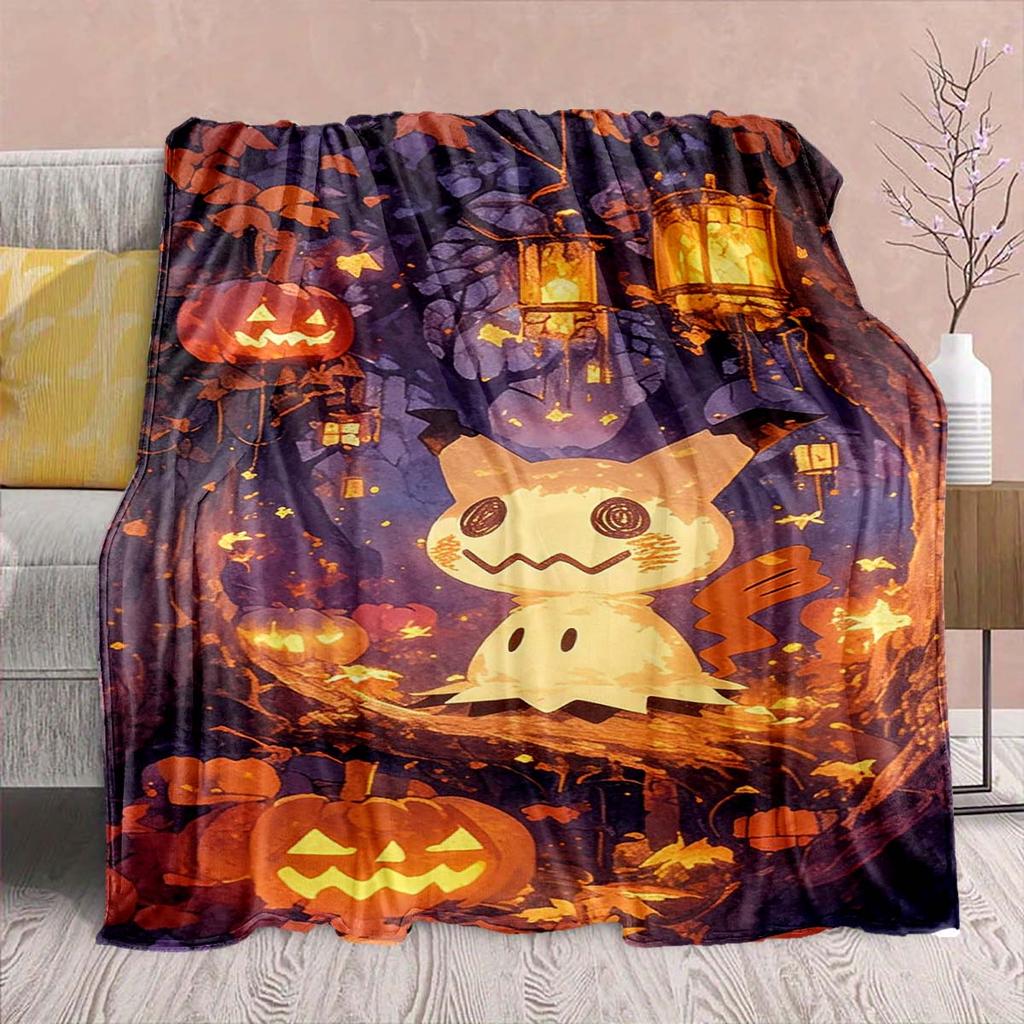 Pokémon Anime Flannel Blanket - Soft Warm Perfect for Sofa, Bedding Camping Travel Office Home Decor -QJY