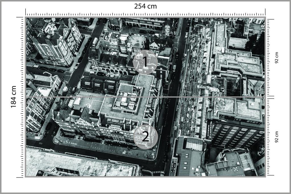 Photomural London Black And White Smooth Vinyl 254x184