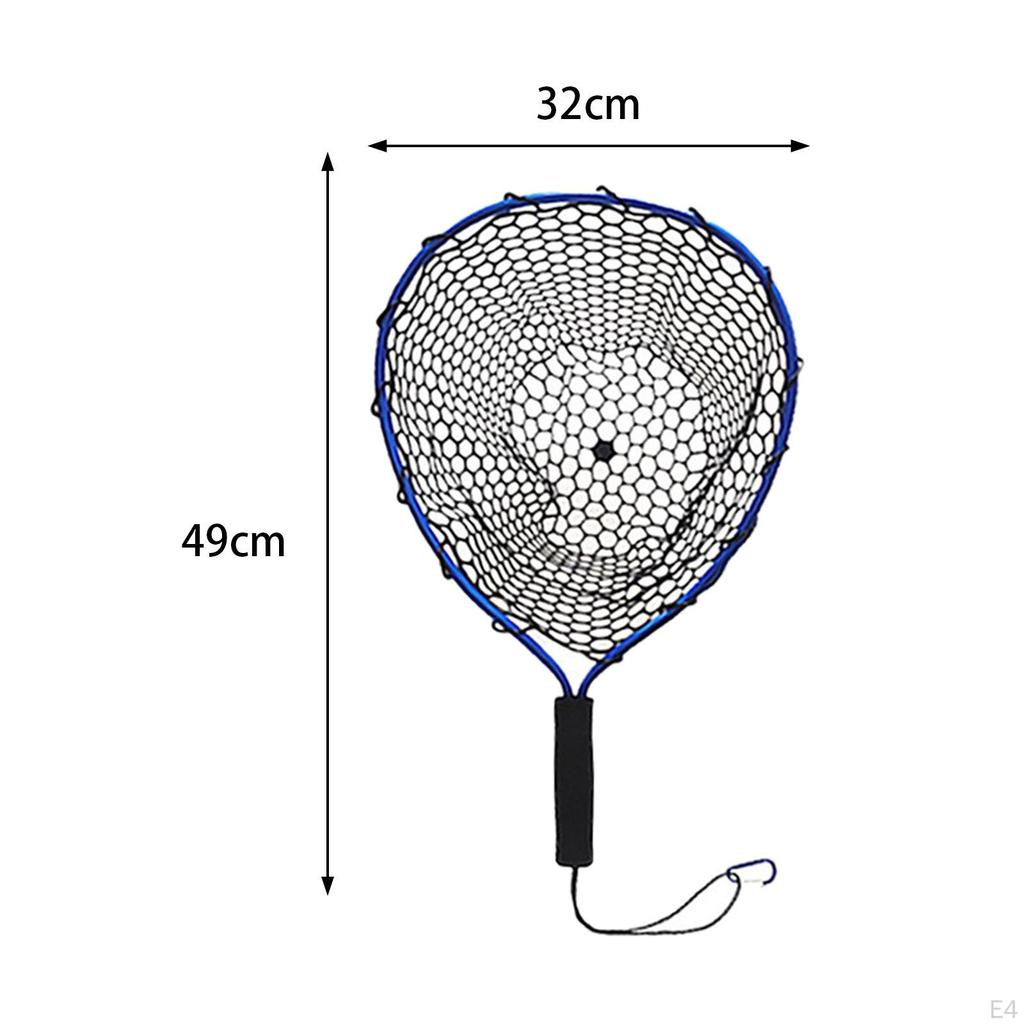 Fishing Landing Net Mesh Silicone Wading for Kayak Freshwater Saltwater