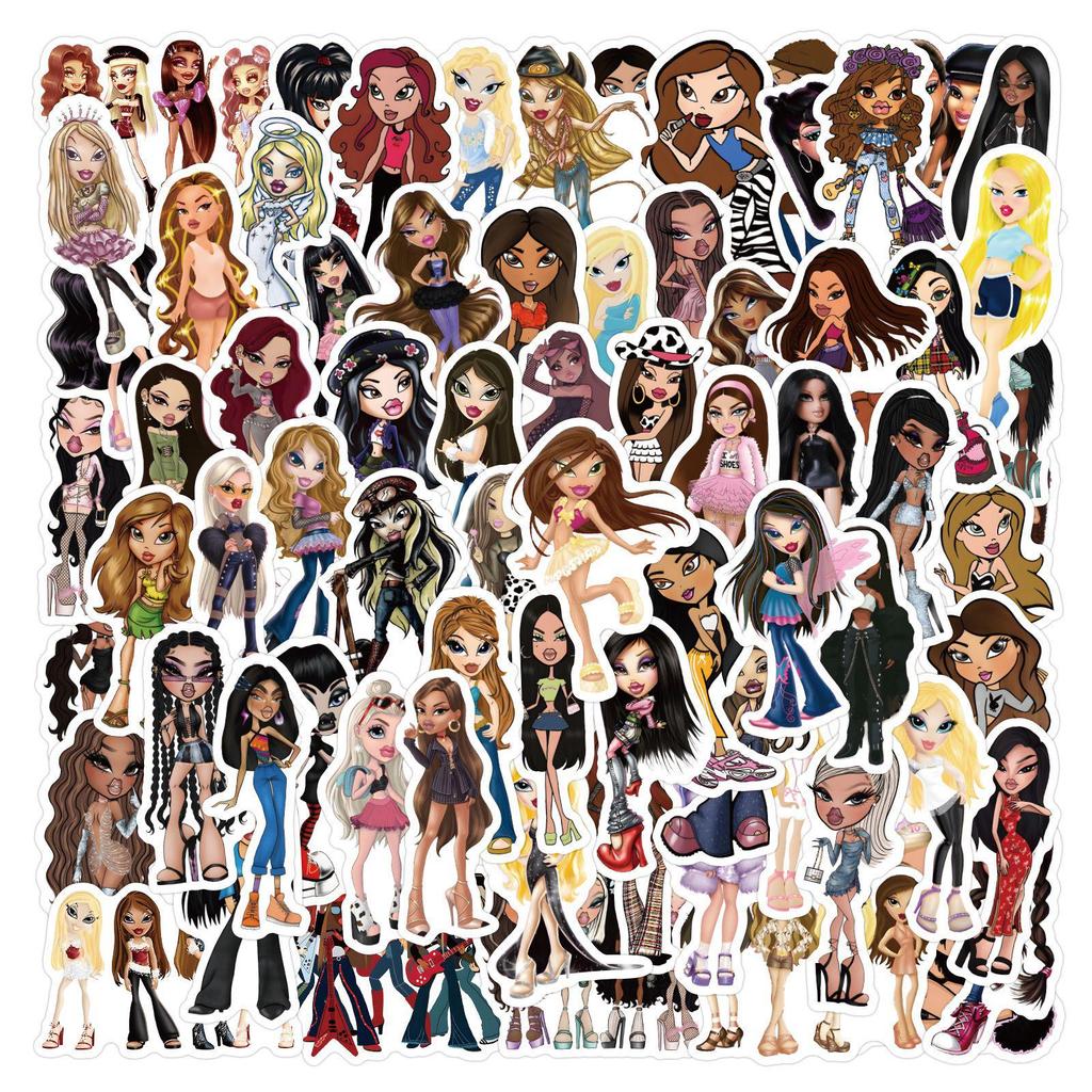Мультяшные наклейки Bratz - 55-110 водостойких листов для дневников, бутылок для воды, ноутбуков