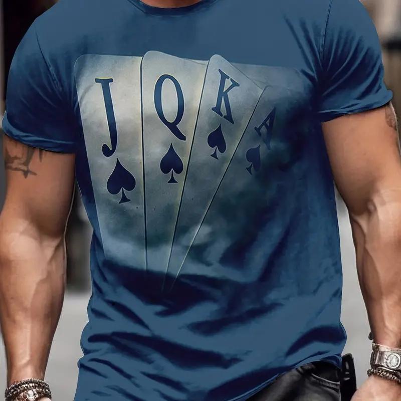 Футболка с покерной тематикой, 3D-принт, графическая рубашка, camisa hombre, повседневные футболки с короткими рукавами, удобные пуловеры, топы, мужская одежда