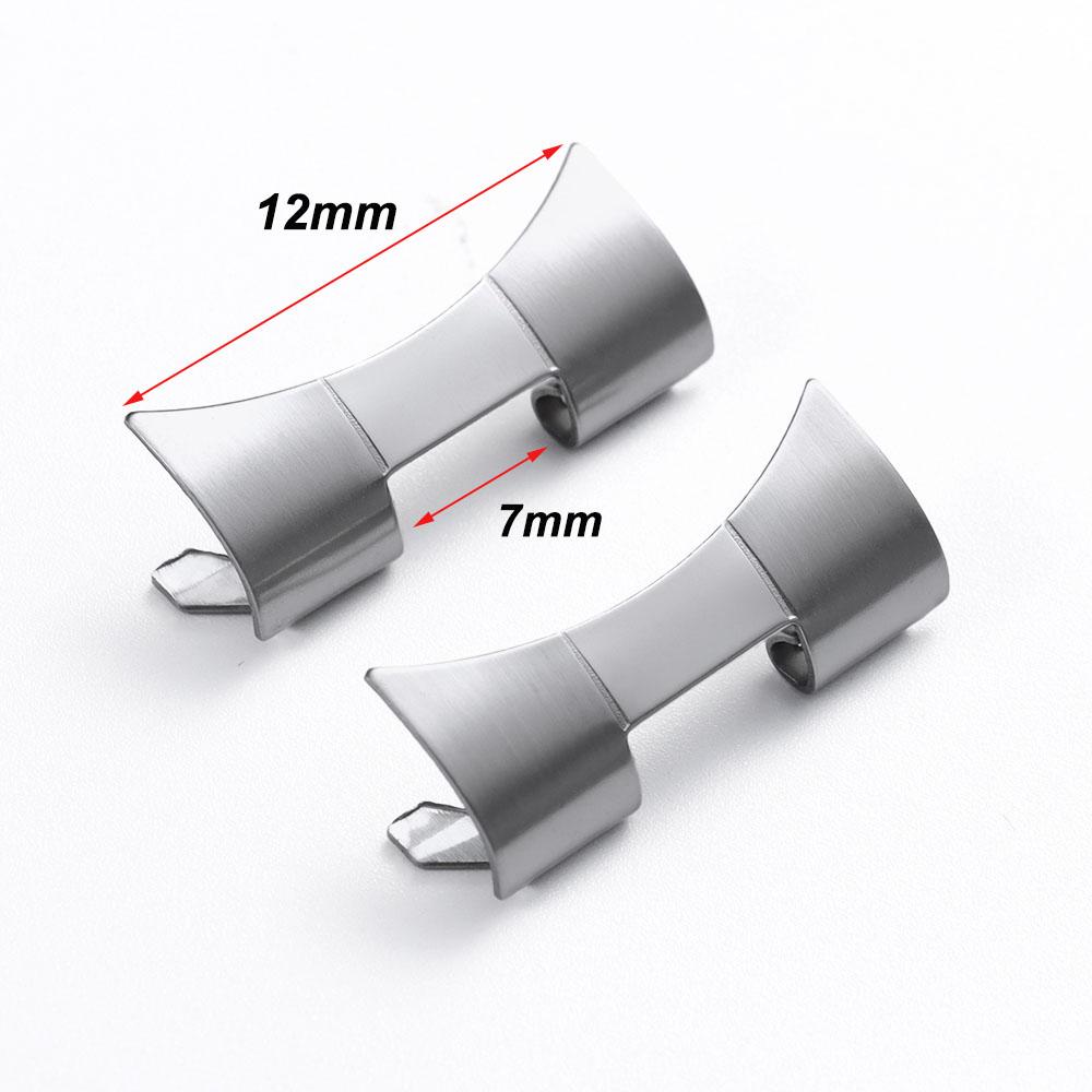 12/14/16/18/19/20/22/24mm for Rolex Stainless Steel Adapter for Seiko Curved End Link Strap Connector Watch Band Accessories