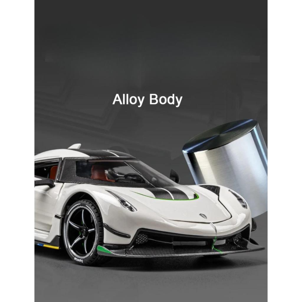1/24 Sports Car Model Koenigsegg Alloy Diecast High Simulation Scale Toy Pull Back Doors Can Open Boys Birthday Gifts Decoration