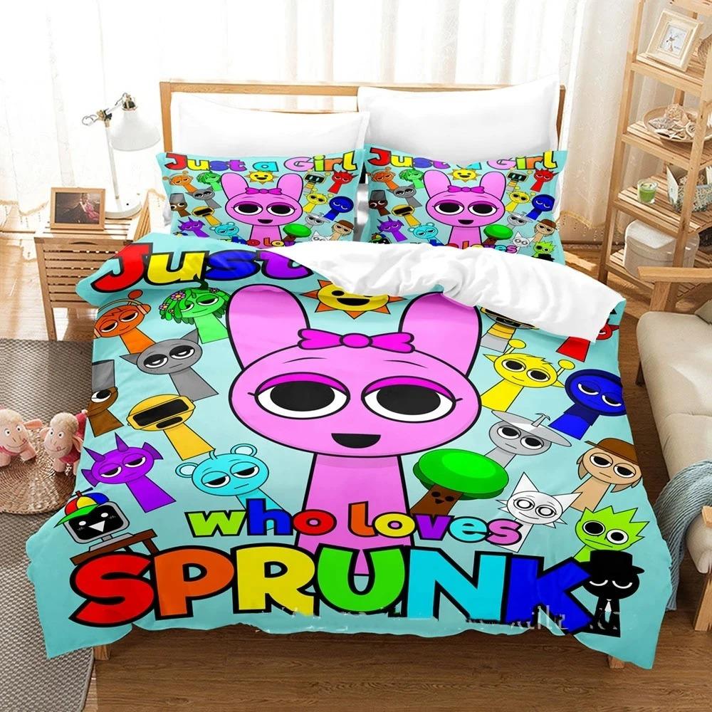 2026 NEW Teens Gifts Duvet Cover Set Game Sprunki Cartoon Bedding Set Quilt Cover Skin-friendly and Breathable for Bedroom Home