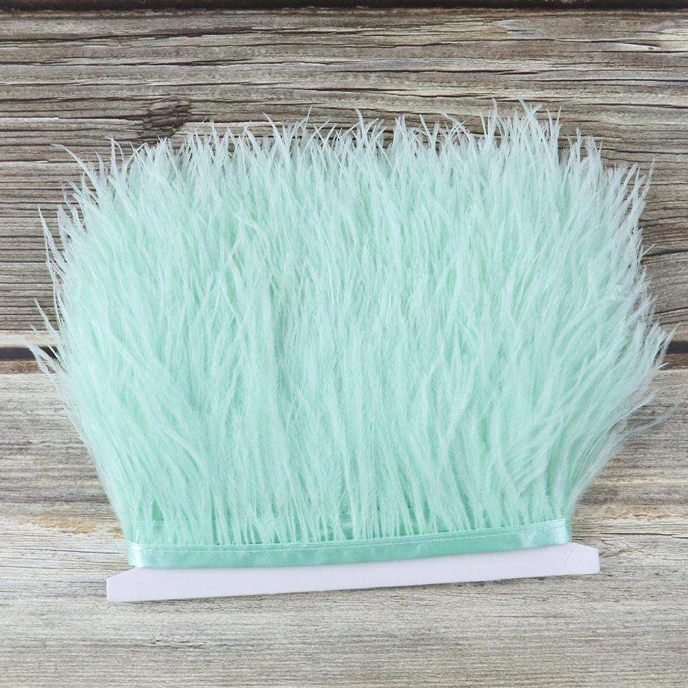 10 Meters Fluffy Colored Ostrich Feather Trim Ribbon 8-10Cm Natural Plumes Sewing Trimmings For Dress Clothing Decoration Crafts