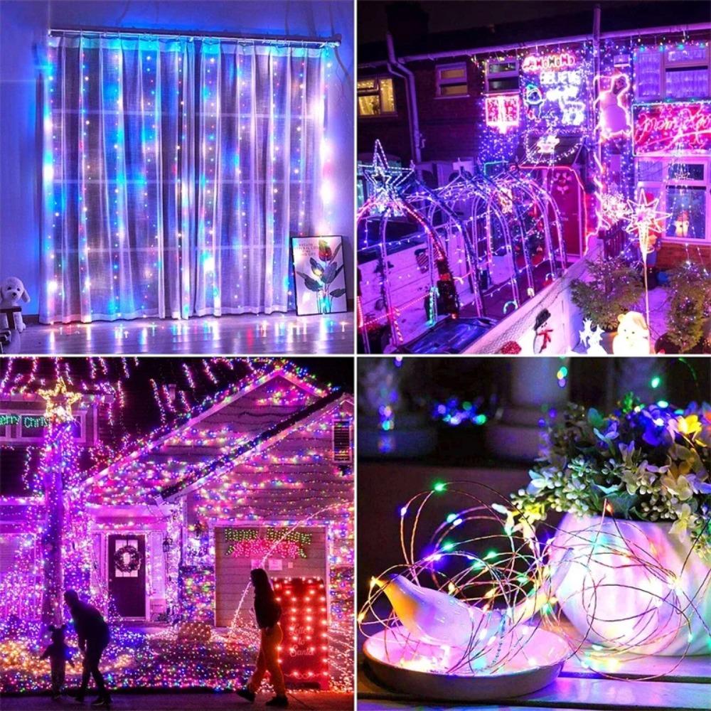 200/100/50LED уличный светодиодный солнечный трубчатый веревочный сказочный свет, рождественские украшения, солнечный шланг, гирляндный светильник для сада, забора, двора, балкона