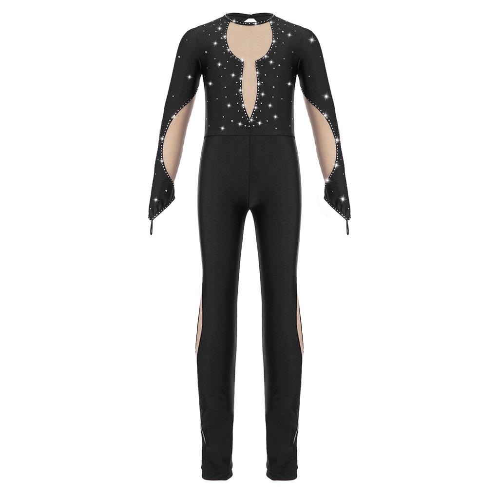 Детский танцевальный костюм, блестящий комбинезон с пайетками для выступлений на сцене