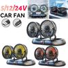 Car Fan 5/12/24V,360 Degree Rotatable Car Fan,Electric 3 Speed Two Head Fans,Strong Dashboard CoolCirculator Fan