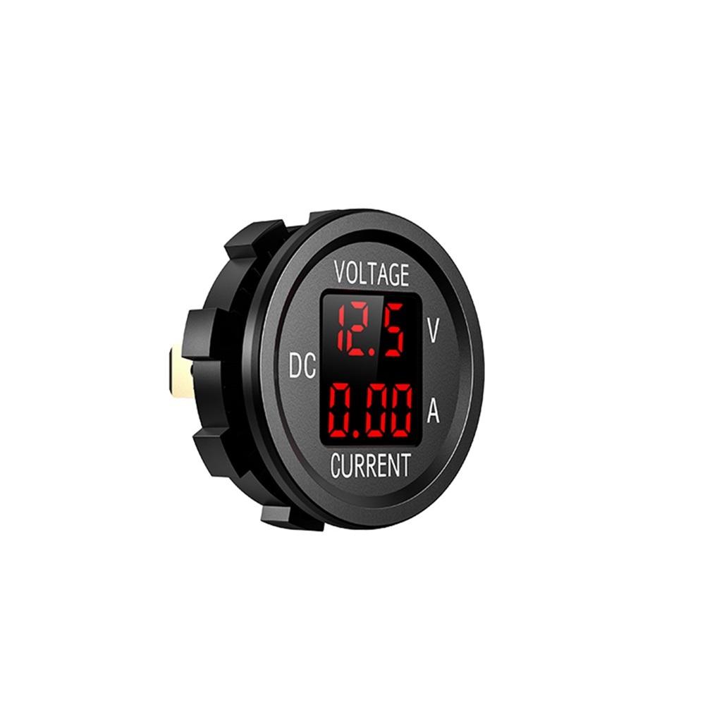 DC 5-48V Car Motorcycle Voltmeter Ammeter Mini Digital Waterproof LED Panel Tester Display Round Volt Meter Gauge For 12V Truck