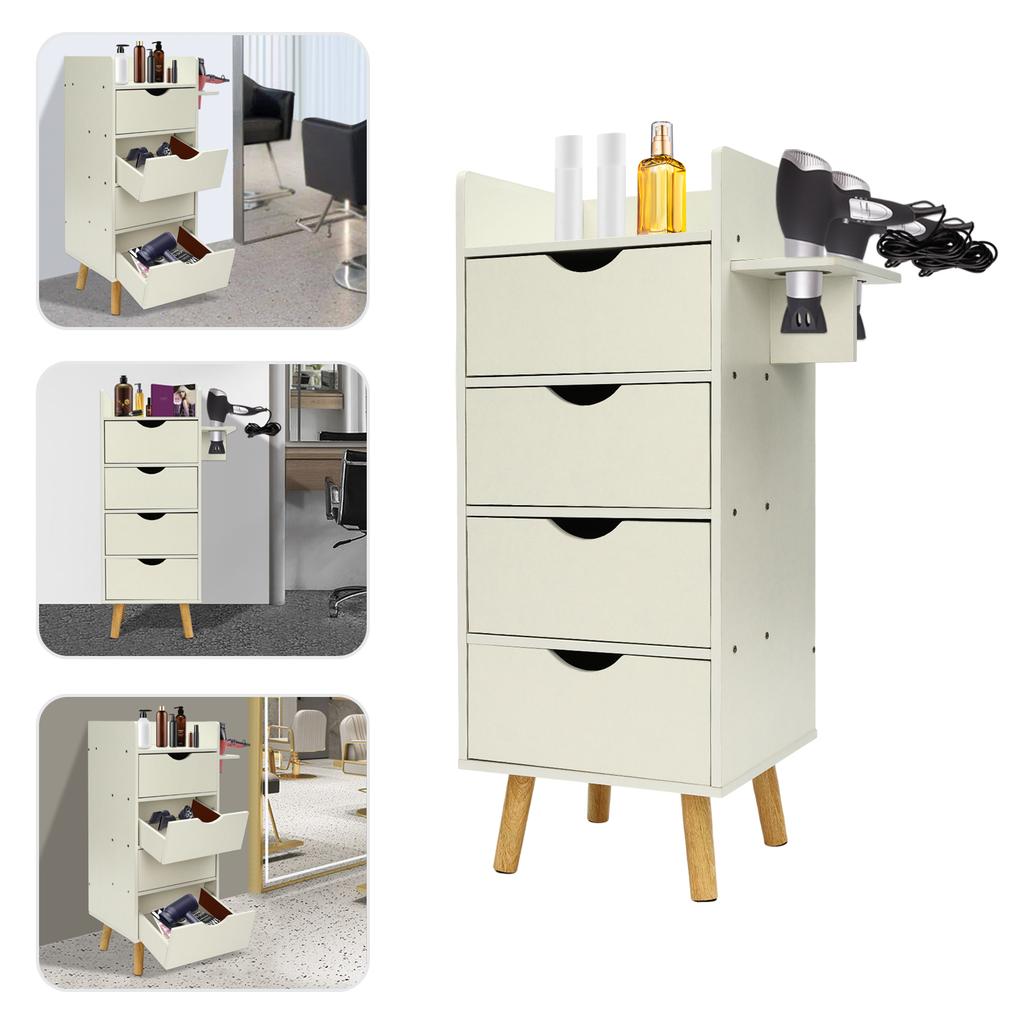 Шкаф для хранения с 4 ящиками, Черный/Тепло-белый/Мраморный цвет, Органайзер для салона красоты и парикмахерской 35*30*81см для парикмахерских, салонов красоты