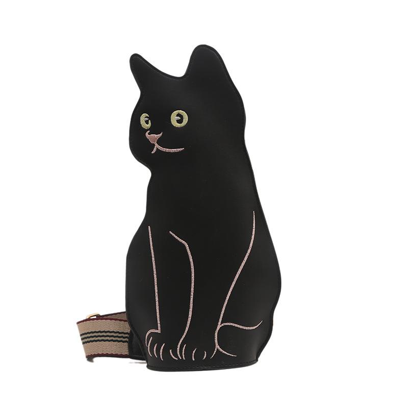 Girly Style Personality Modeling Cat Cute Lady Breast Bag 2025 New Korean Version Street Shot Messenger Lady Bag Tide